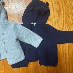 GAP Navy and Gray Kids Hooded Cardigan Set
